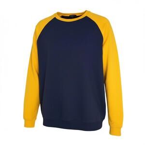 Forever 21 Men's Navy and Yellow Colorblock Sweatshirt